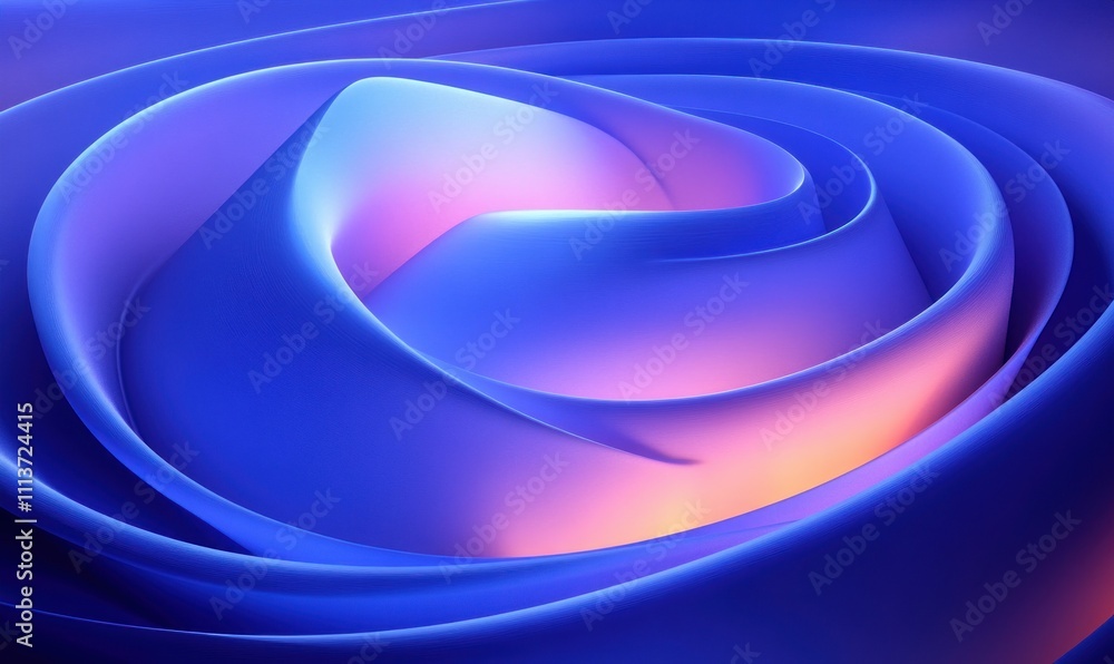 Obraz premium Dynamic Abstract Blue and Purple Swirling Shapes with Neon Lighting