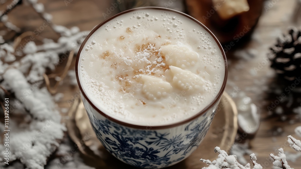 A cozy winter drink topped with nuts and spices in a beautiful cup. Perfect for holiday gatherings or quiet evenings by the fire. Enjoy a warm moment today! A cozy winter drink topped with nuts and spices in a beautiful cup. Perfect for holiday gatherings or quiet evenings by the fire. Enjoy a warm moment today!