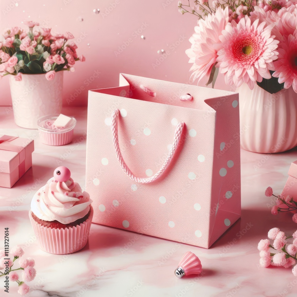 pink shopping bag
