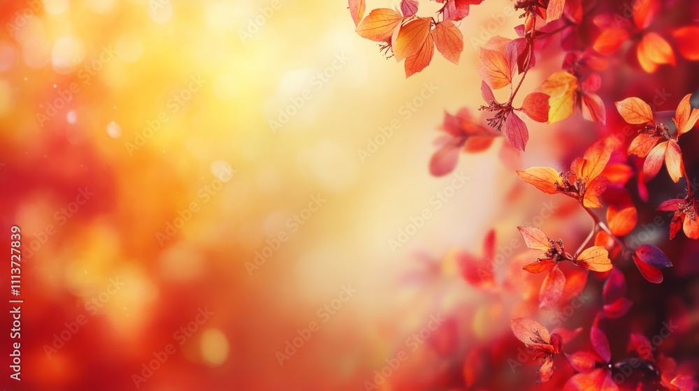 Vibrant autumn leaves in warm sunlight, bokeh background. Vibrant autumn leaves in warm sunlight, bokeh background.