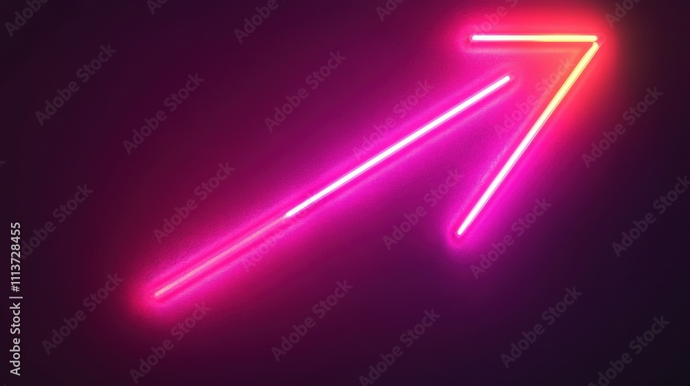 A vibrant neon pink arrow pointing upwards, set against a dark background, symbolizing growth and positivity. A vibrant neon pink arrow pointing upwards, set against a dark background, symbolizing growth and positivity.