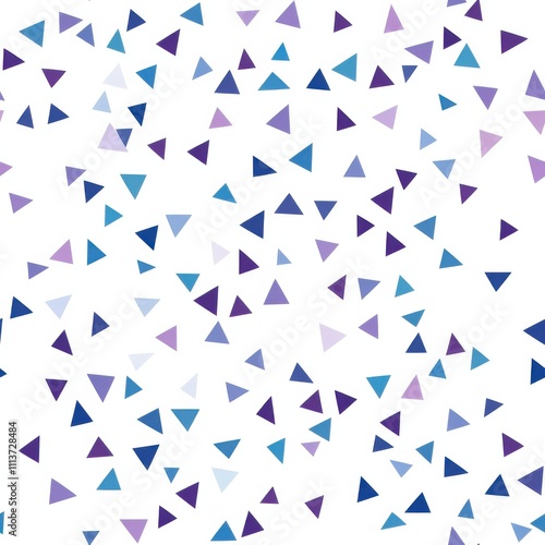 The design features a seamless arrangement of triangles in varying shades of blue and purple, creating a vibrant and dynamic pattern against a crisp white backdrop.