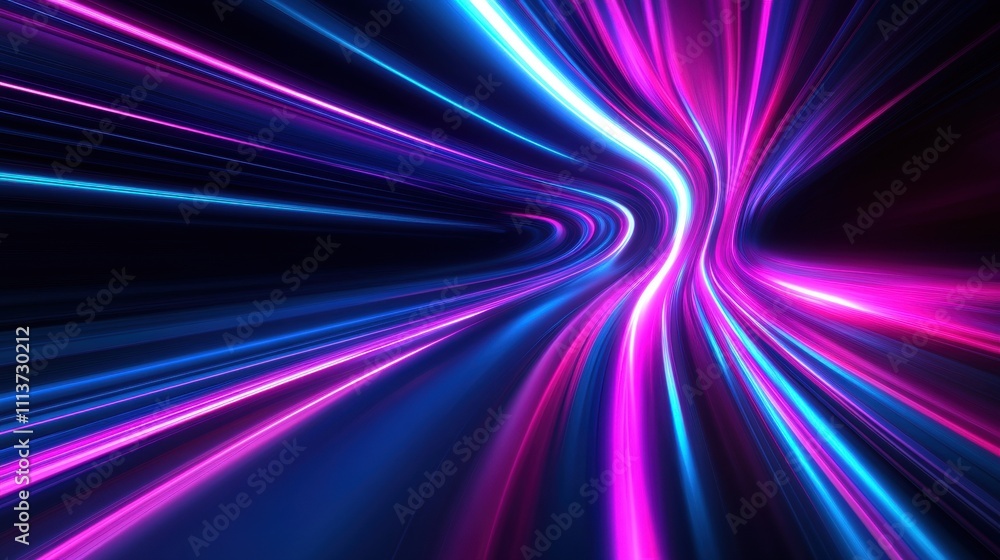 A vibrant abstract display of blue and pink lights flowing in a dynamic spiral pattern. A vibrant abstract display of blue and pink lights flowing in a dynamic spiral pattern.