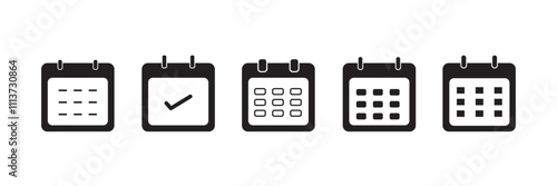 Editable vector empty calendar icon. Part of a big icon set family. Perfect for web and app interfaces, presentations, infographics, etc