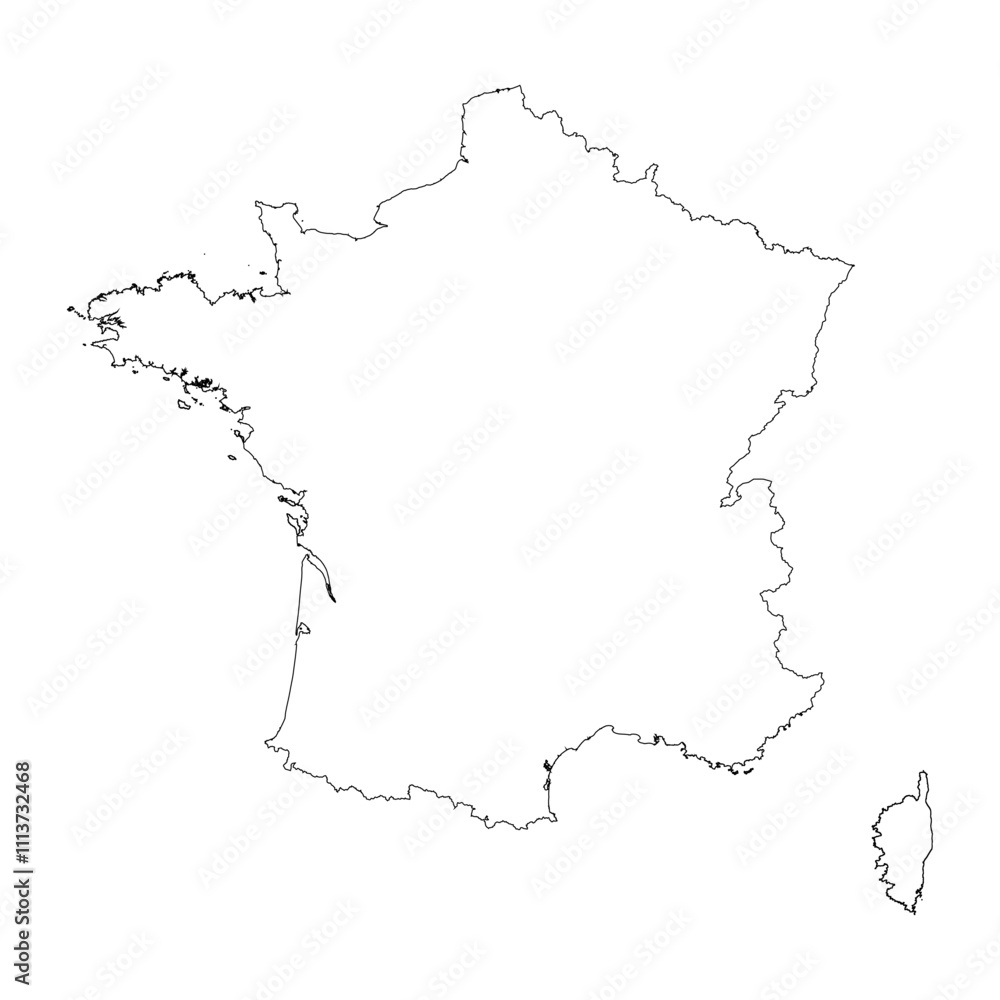 France blank outline map France blank outline map