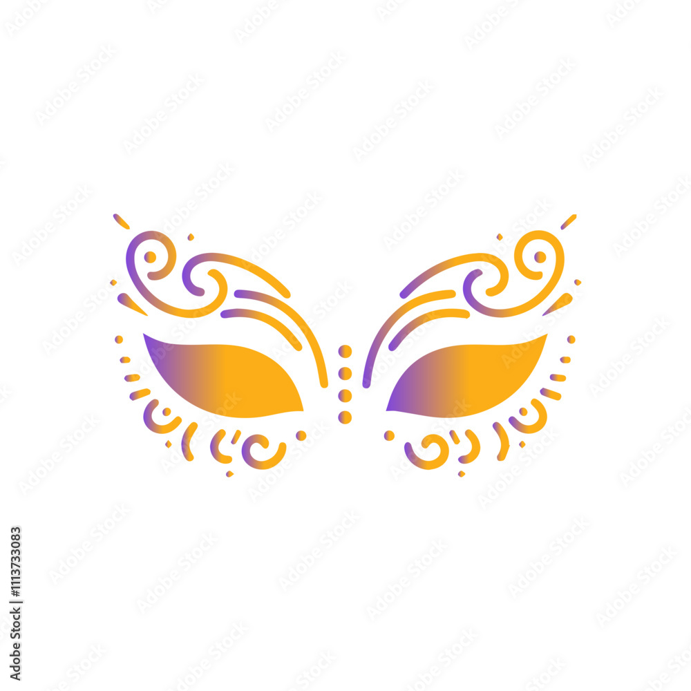 Obraz premium Gradient Brazilian festival Carnival mask vector illustration