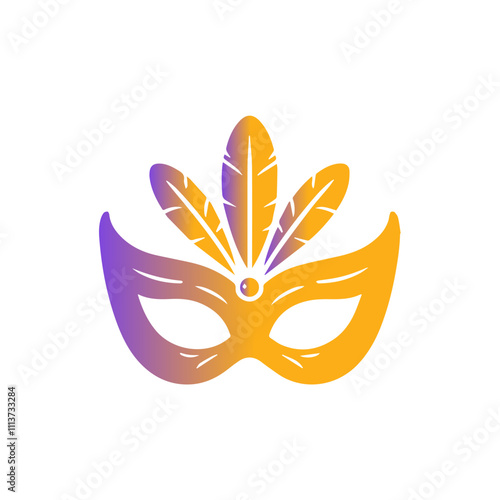 Gradient Brazilian festival Carnival mask vector illustration
