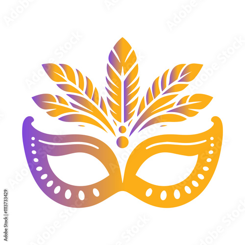 Gradient Brazilian festival Carnival mask vector illustration