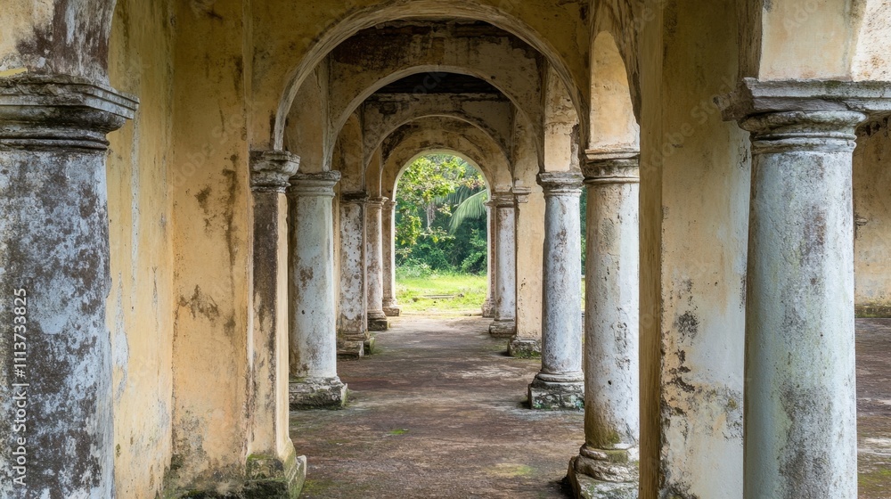 Enchanting Arched Passage Through Ancient Ruins in Nature Enchanting Arched Passage Through Ancient Ruins in Nature
