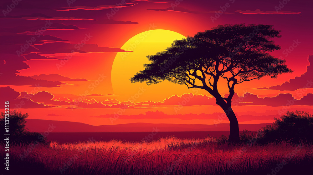 Obraz premium sunset in the mountains