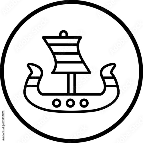 Viking Ship Icon Style