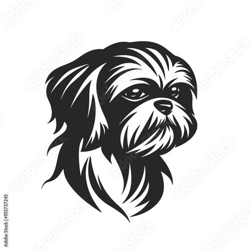 Aggressive Shih Tzu Dog logo