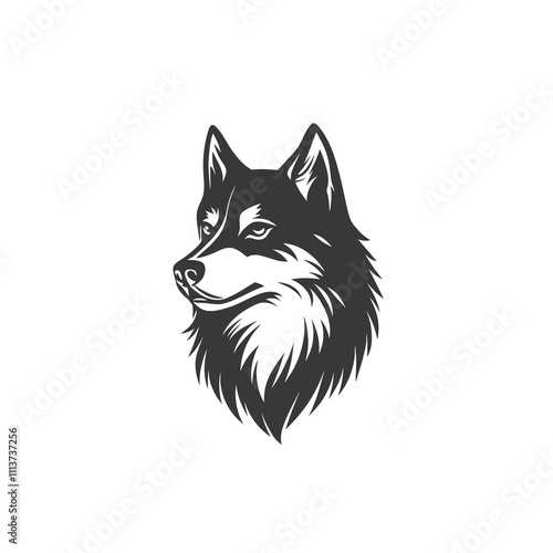 Aggressive Siberian Husky Dog logo