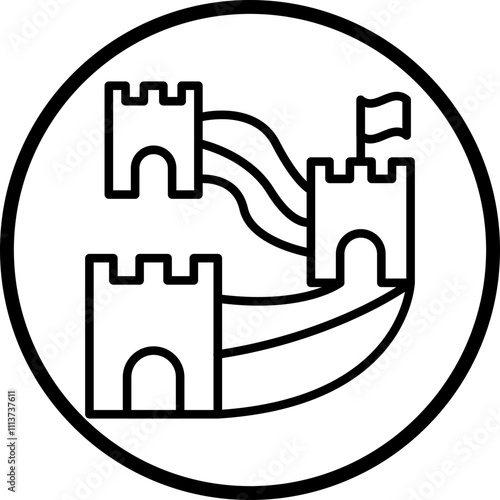 Great Wall of China Icon Style