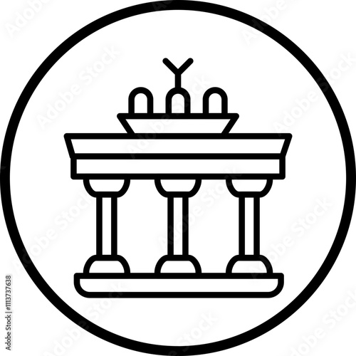 Brandenburg Gate Icon Style