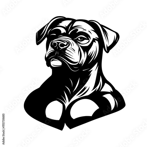 Aggressive Boxer Dog logo