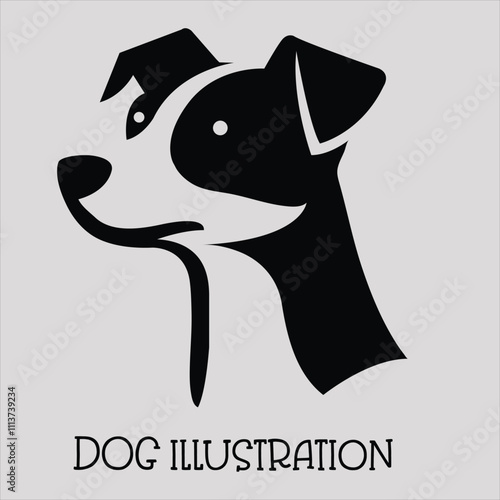 A simple Yet Elegant Black Silhouette of a shih  Dog Head Illustration