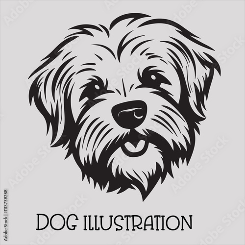 A simple Yet Elegant Black Silhouette of a shih TZU Dog Illustration