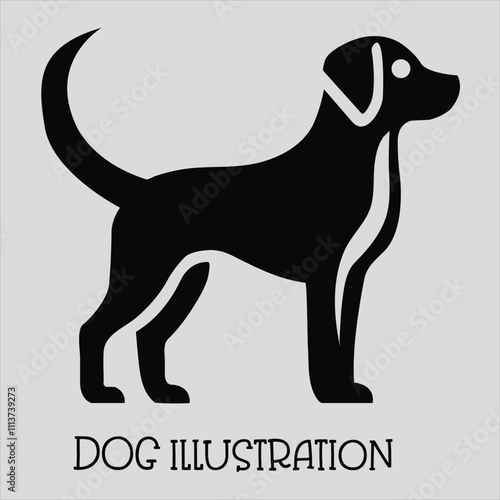 A simple Yet Elegant Black Silhouette of a shih TZU Darg Dog Illustration