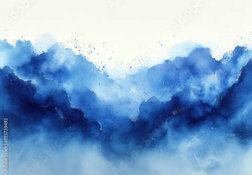 Watercolor Abstract Background Blue Tranquil Texture photo