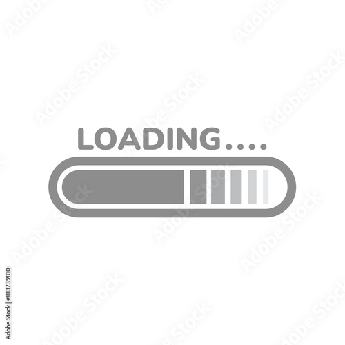 Loading bar vector icon. Loading webpage or website progress.