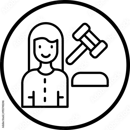 Judge Female Icon Style