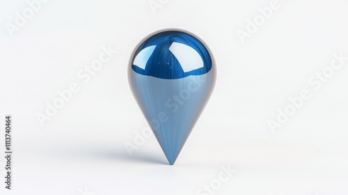 3D blue location pin icon on a white background, with 2/5 of the size visible in the center. The icon is made of a glossy material and has a simple style Free Download 3D blue location pin icon on a white background, with 2/5 of the size visible in the center. The icon is made of a glossy material and has a simple style - GFXLoad