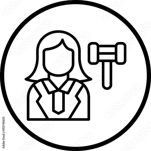Judge Female Icon Style