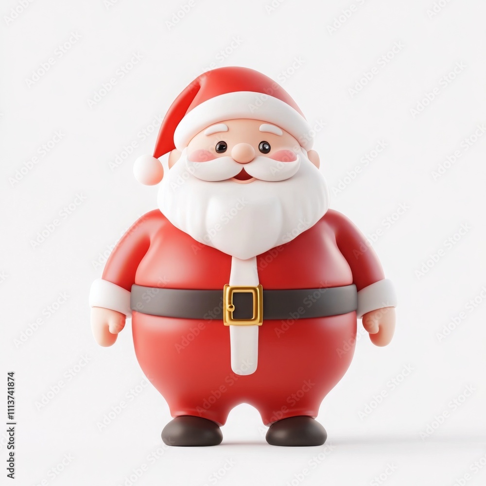 3D cartoon rendering of Santa Claus isolated on a white background 3D cartoon rendering of Santa Claus isolated on a white background