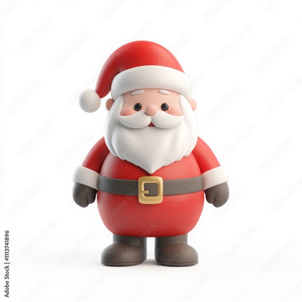 3D cartoon rendering of Santa Claus isolated on a white background 3D cartoon rendering of Santa Claus isolated on a white background
