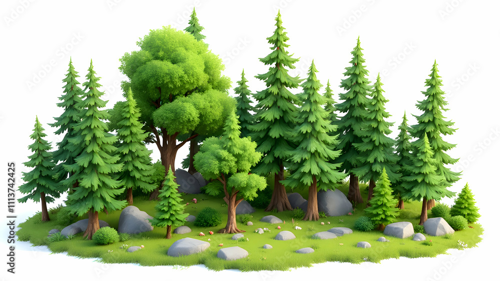 Forest isolated on white backgroud