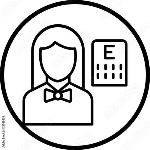 Optometrist Female Icon Style