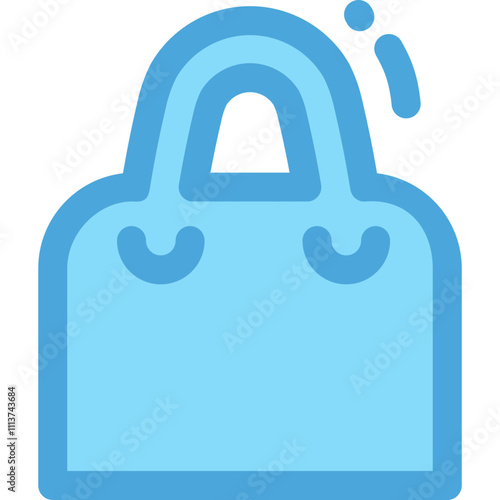 Stylized blue bag icon representing fashion and accessories for modern lifestyle use