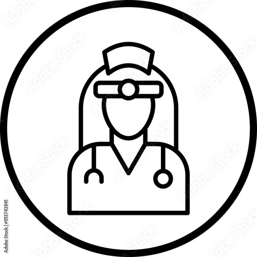 Ophthalmologist Female Icon Style