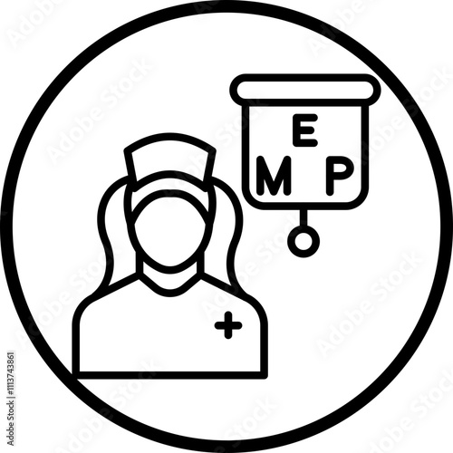 Ophthalmic Nurse Female Icon Style