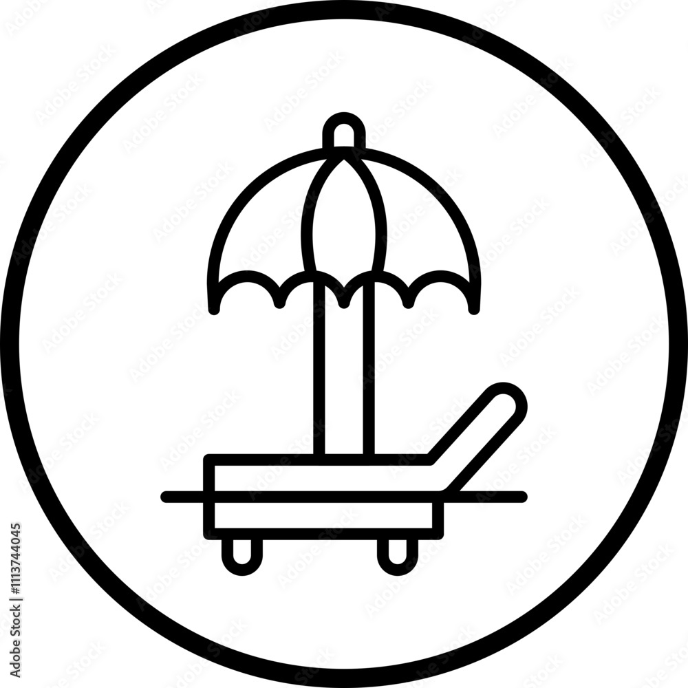 Beach Chair Icon Style Beach Chair Icon Style