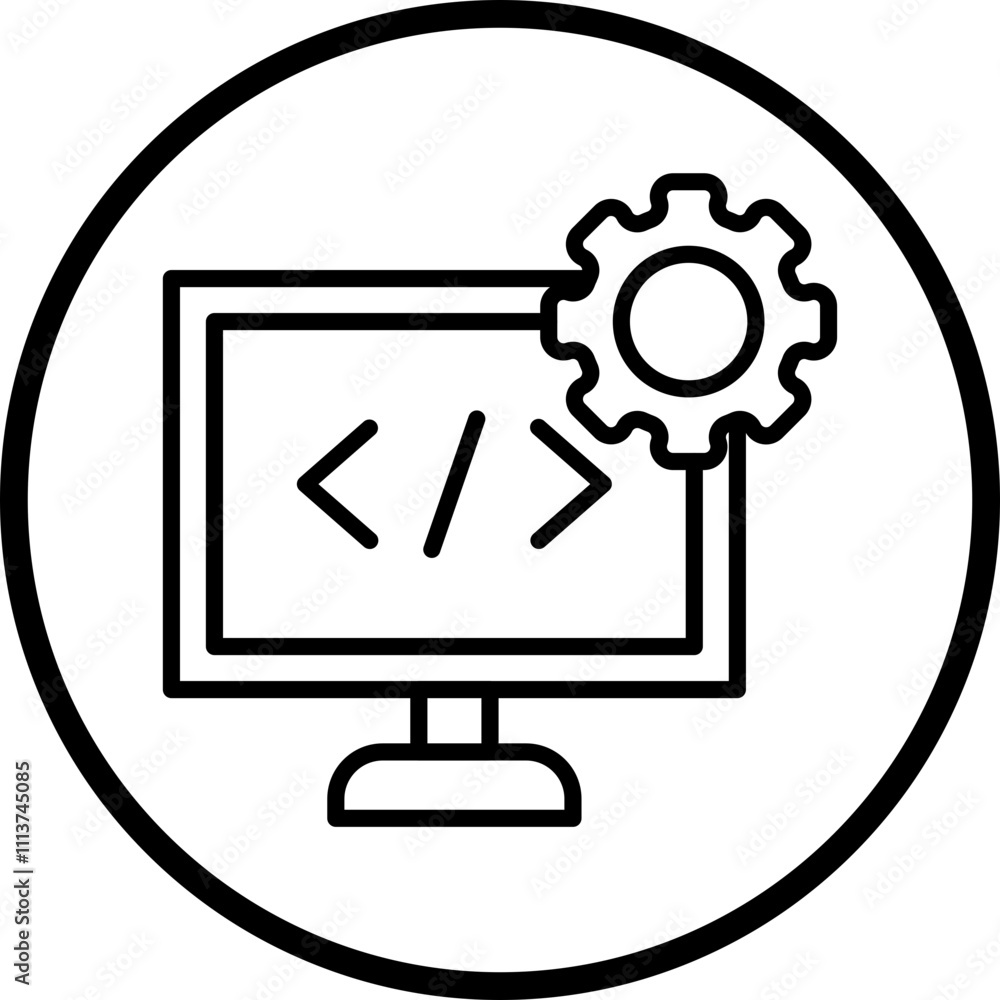 Code Free Development Icon Style Code Free Development Icon Style