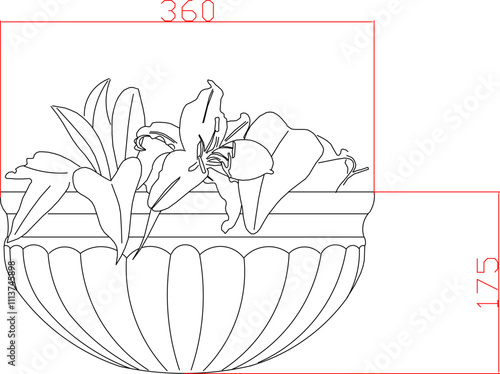 vector sketch illustration silhouette detailed design Neoclassical Style Decor vintage with size scale
