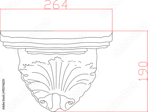 vector sketch illustration silhouette detailed design Neoclassical Style Decor vintage with size scale 