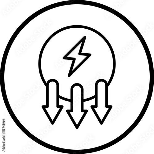 Reduce Energy Consumption Icon Style
