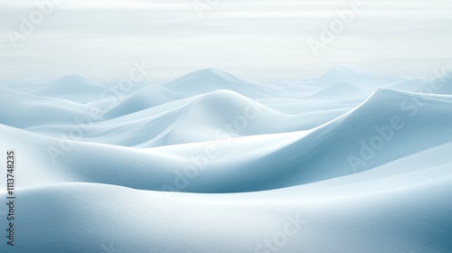 Serene Winter Landscape Rolling Snow Dunes