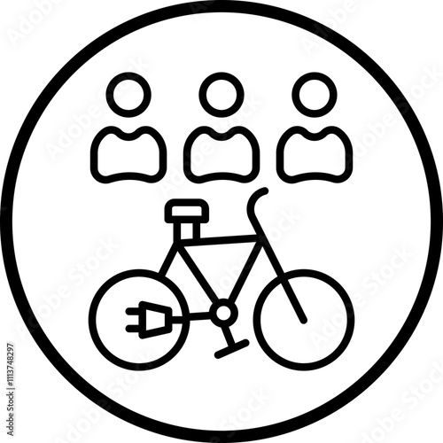 Electric Bike Share Icon Style