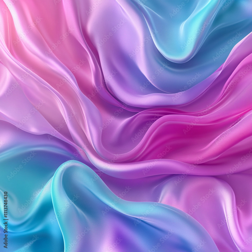 Pastel Silk Fabric Drape Soft Blue Pink Purple Gradient Texture Pastel Silk Fabric Drape Soft Blue Pink Purple Gradient Texture