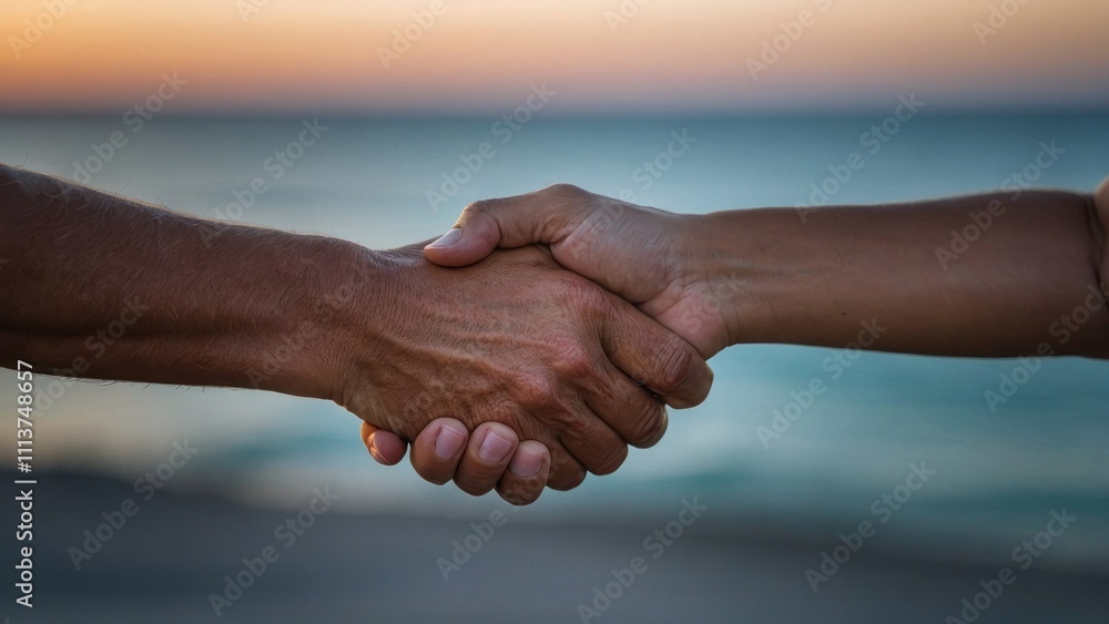 Warm Handshake Symbolizing Connection Illustration Warm Handshake Symbolizing Connection Illustration