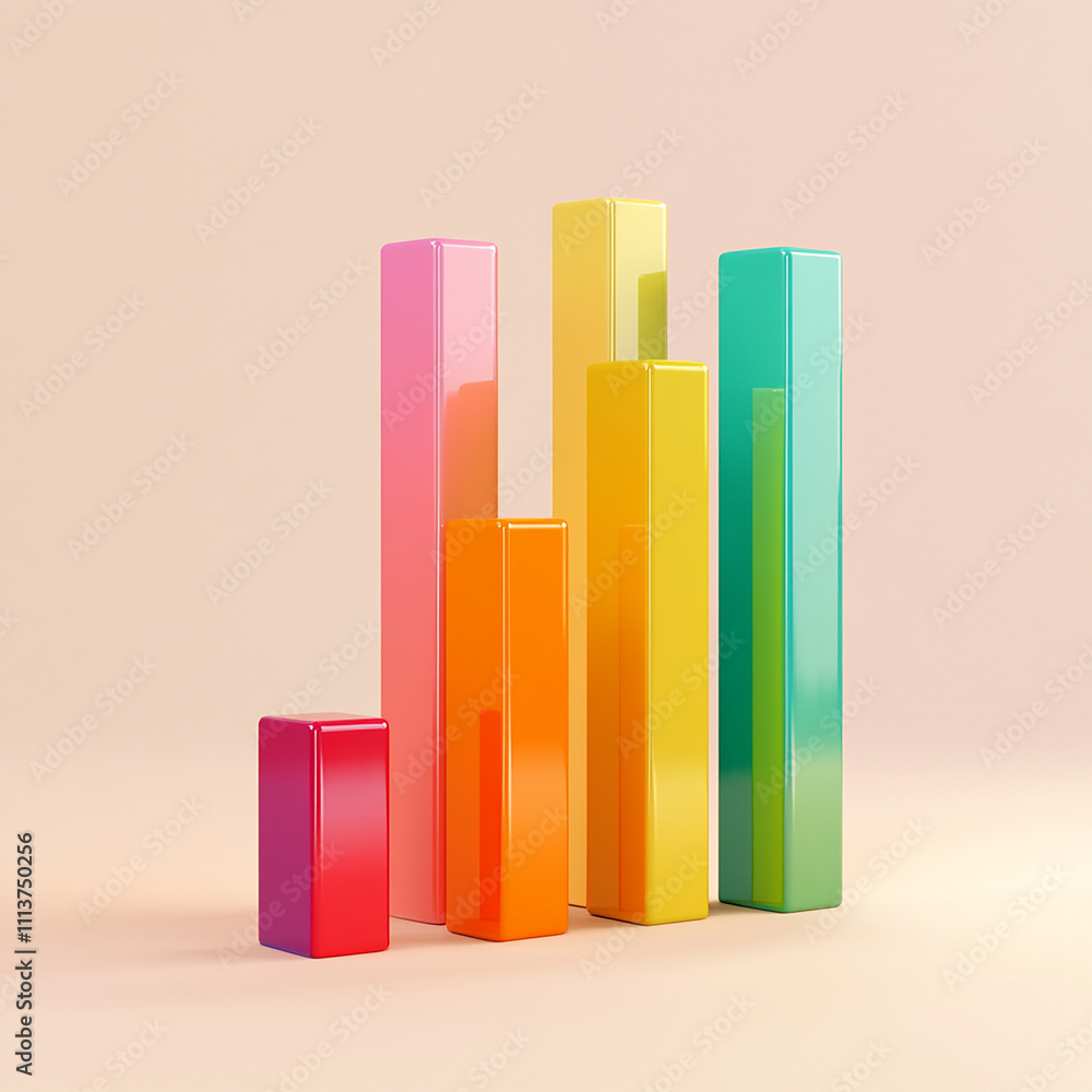 3d graph with financial sign 3d graph with financial sign