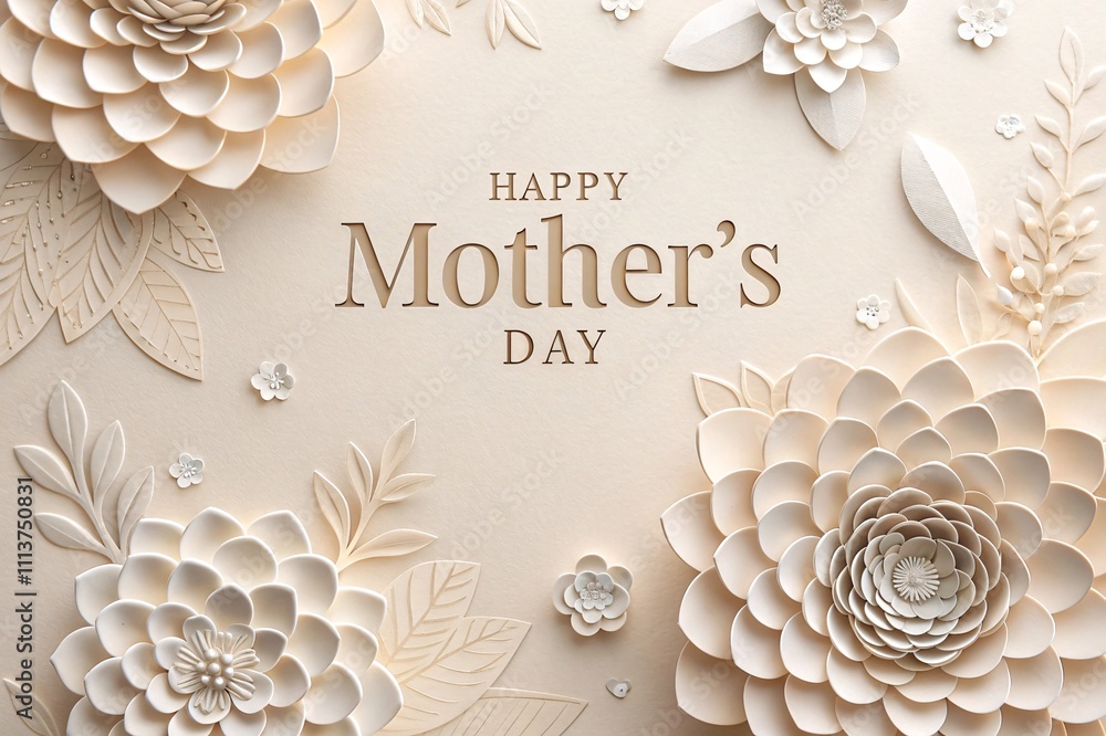Happy Mother's Day - 3D Paper Cut-Out Effect Happy Mother's Day - 3D Paper Cut-Out Effect