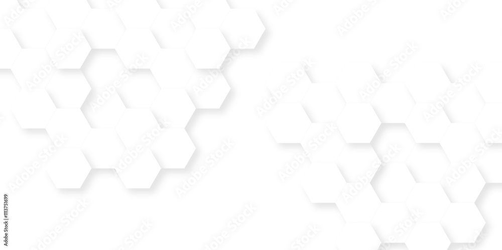 Obraz premium Abstract honeycomb technology white background. Luxury white hexagon pattern. Abstract background with hexagon, modern abstract vector polygonal pattern futuristic.