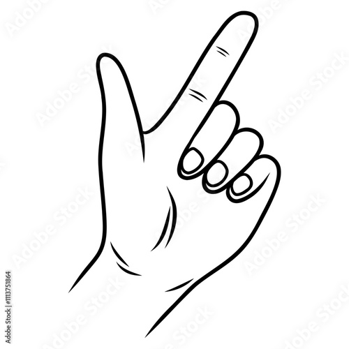 two fingers hand line icon logo