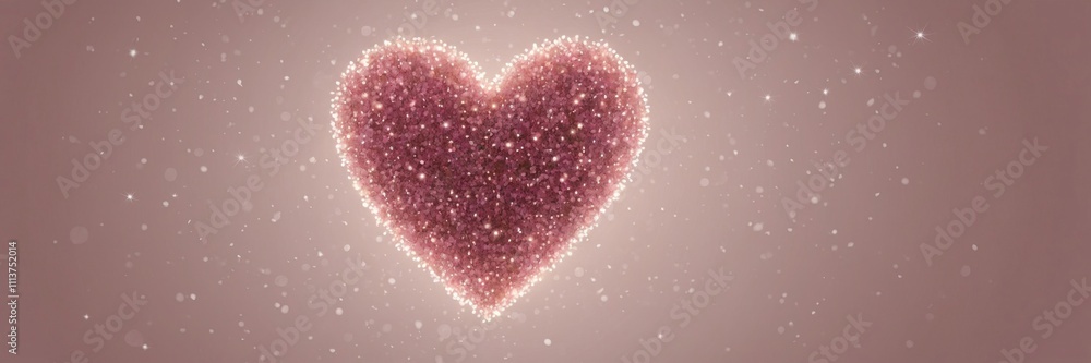 Glittering Pink Heart with Soft Glow and Romantic Sparkles Illustration Glittering Pink Heart with Soft Glow and Romantic Sparkles Illustration