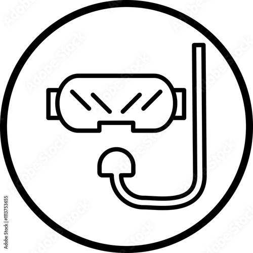 Diving Mask Icon Style